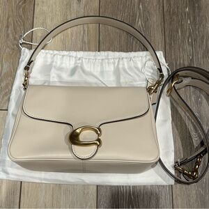 Coach Cream Shoulder Bag with Gold Accents